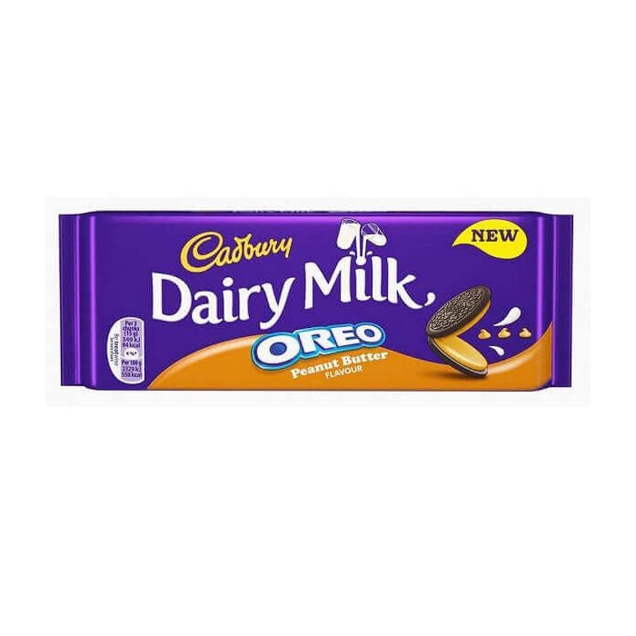Cadbury Dairy Milk Oreo Peanut Butter Chocolate Bar 120g Single Block