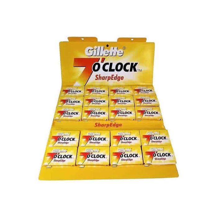 Gillette 7 O’Clock SharpEdge YELLOW Double Edge Razor Blades (5's) x 20