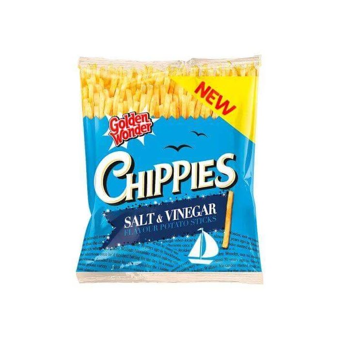 Golden Wonder Chippies Salt & Vinegar Flavour Potato Sticks 45g Clearance Best Before 17 Feb 2018