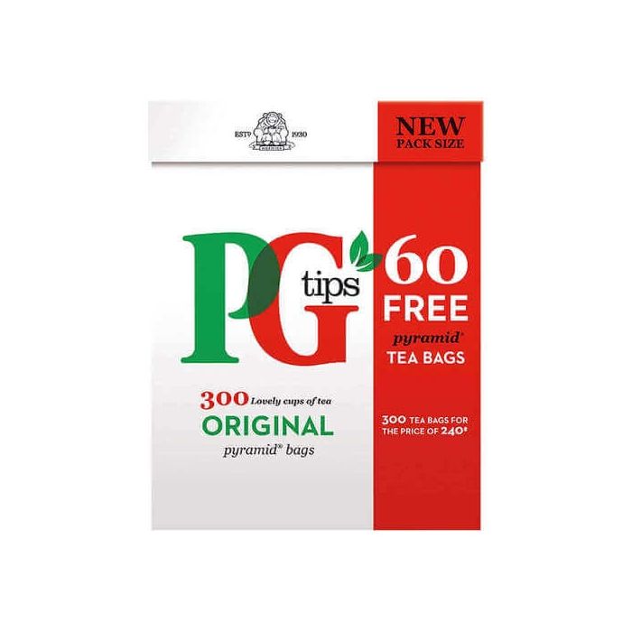 PG Tips Pyramid Tea Bags Original 300 60 free