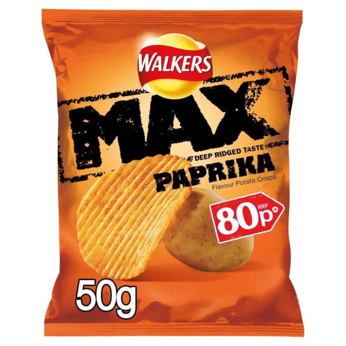 Walkers Max Paprika Crisps PM 80p CLR 