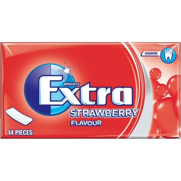 Wrigley's Extra Sugar Free STRAWBERRY Flavour 27g chewing gum Out of Date 5 Dec 2015
