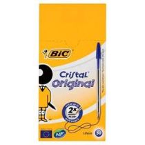 Bic Crystal Ball Point Pens Medium Blue x 50 Wholesale Box