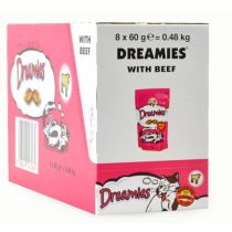 Dreamies Cat Treats with Tempting Beef 60g x 8 Wholesale Case