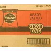 Walkers Crisps READY SALTED GRAB BAG 50g x 32 Wholesale Box